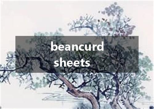 beancurd sheets是什么意思