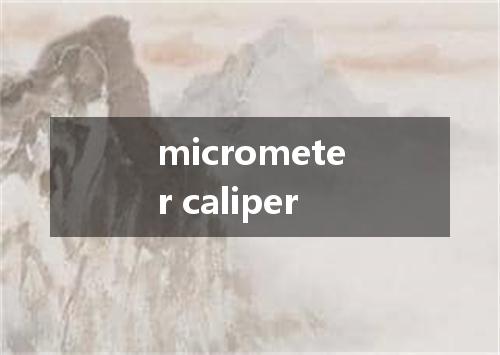 micrometer caliper是什么意思