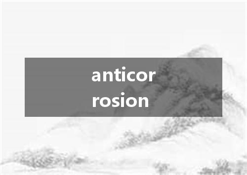 anticorrosion是什么意思