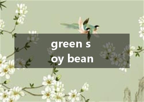 green soy bean是什么意思