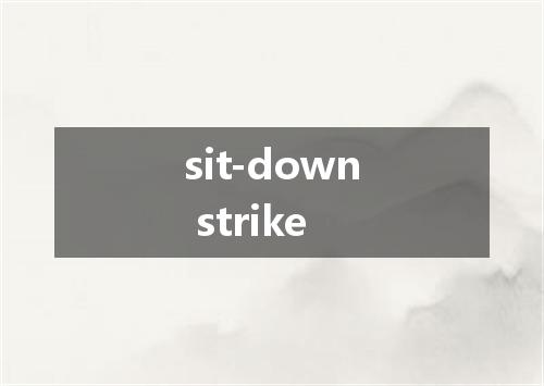 sit-down strike是什么意思