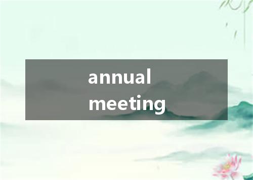 annual meeting是什么意思