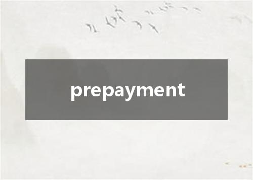 prepayment是什么意思