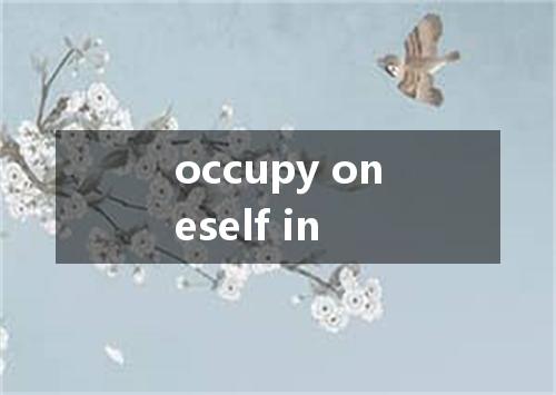 occupy oneself in是什么意思
