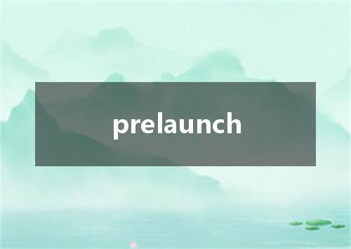 prelaunch是什么意思