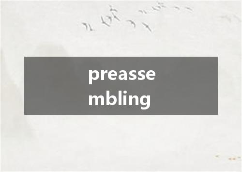 preassembling是什么意思
