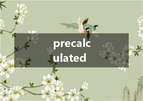 precalculated是什么意思