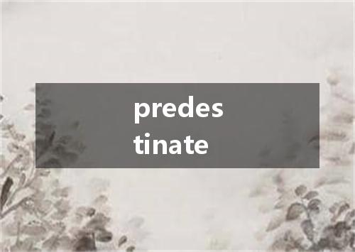 predestinate是什么意思