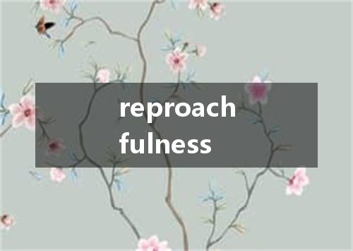 reproachfulness是什么意思