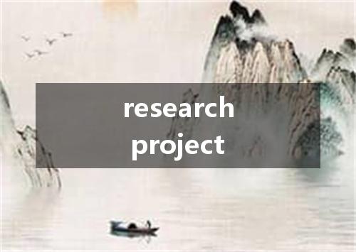 research project是什么意思