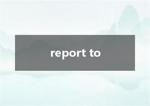 report to是什么意思