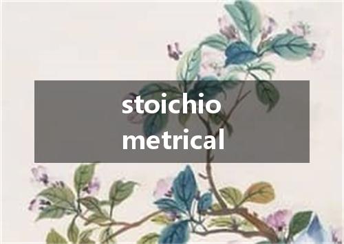 stoichiometrical是什么意思