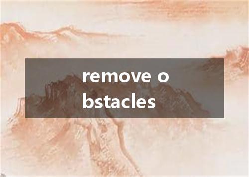 remove obstacles是什么意思