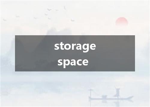 storage space是什么意思