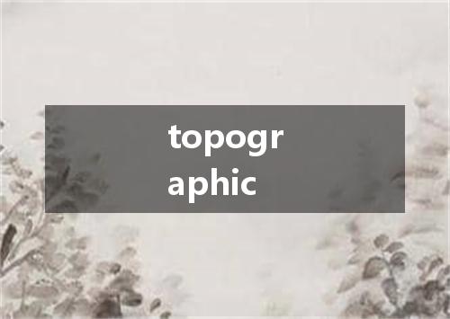 topographic是什么意思