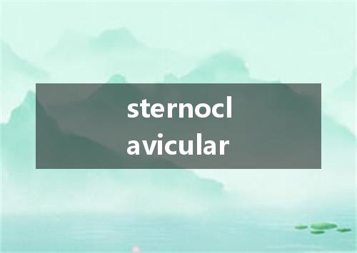 sternoclavicular是什么意思