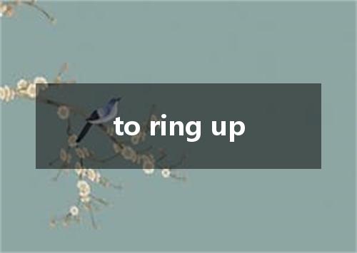 to ring up是什么意思