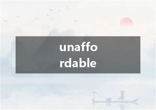 unaffordable是什么意思