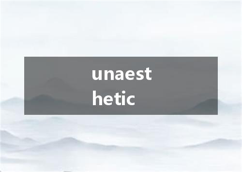 unaesthetic是什么意思