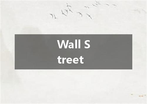 Wall Street是什么意思