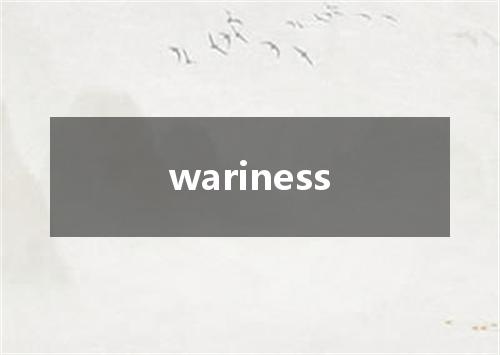 wariness是什么意思