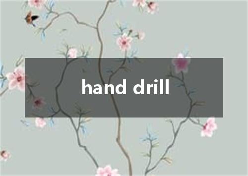 hand drill是什么意思