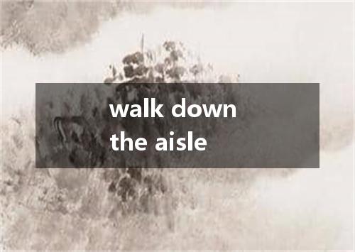 walk down the aisle是什么意思