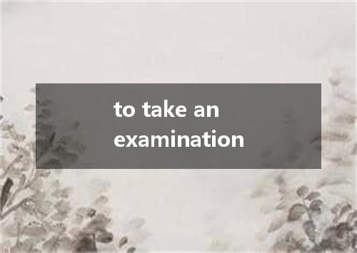 to take an examination是什么意思