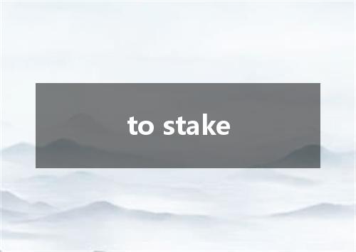 to stake是什么意思