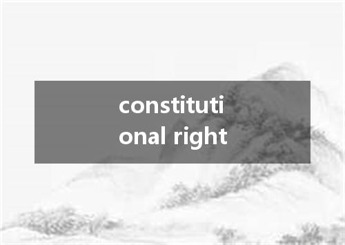 constitutional right是什么意思