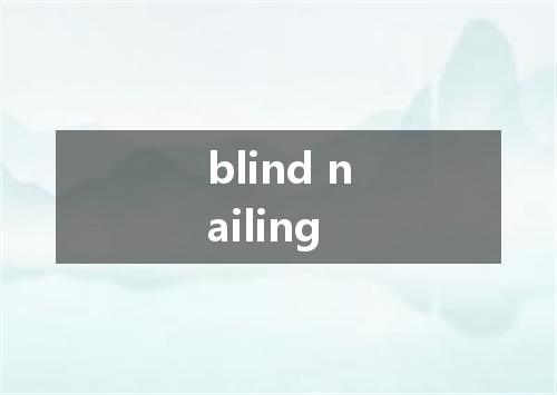 blind nailing是什么意思