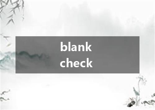 blank check是什么意思