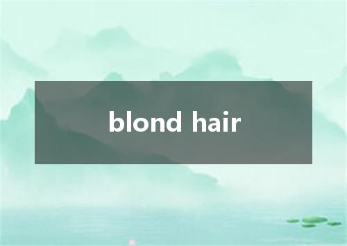 blond hair是什么意思