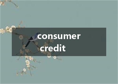consumer credit是什么意思