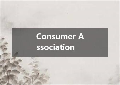 Consumer Association是什么意思