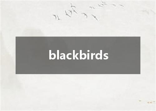 blackbirds是什么意思