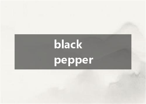 black pepper是什么意思