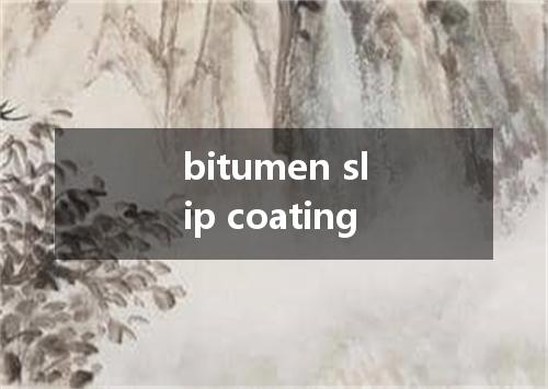 bitumen slip coating是什么意思