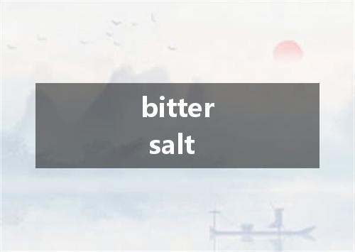 bitter salt是什么意思