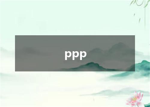 ppp是什么意思