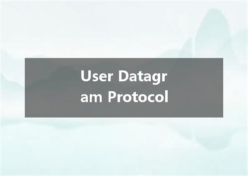 User Datagram Protocol是什么意思