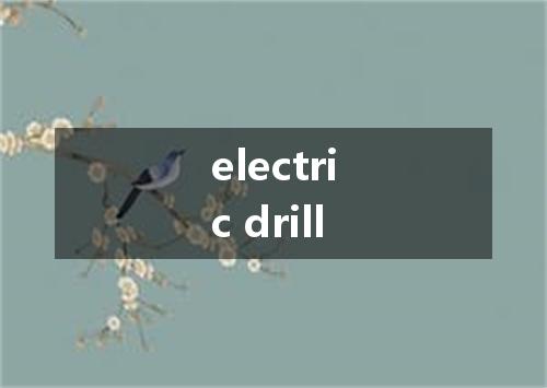 electric drill是什么意思