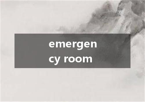 emergency room是什么意思