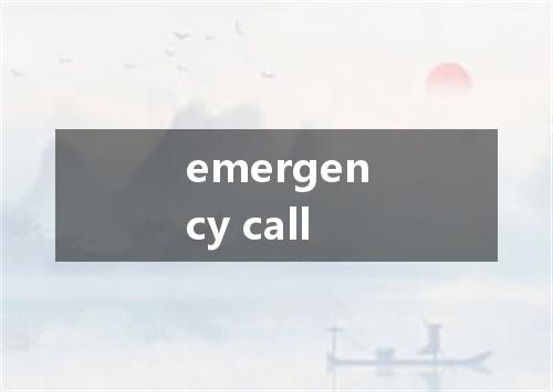 emergency call是什么意思
