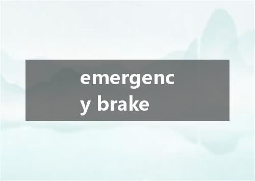 emergency brake是什么意思