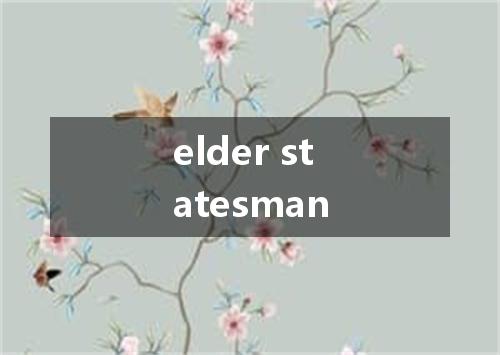 elder statesman是什么意思