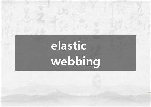 elastic webbing是什么意思
