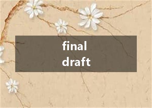 final draft是什么意思