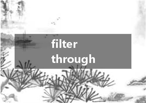 filter through是什么意思
