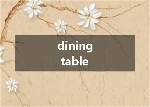 dining table是什么意思